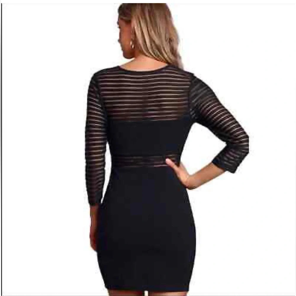 LULUS Little Black Dress Perfect Mesh Cocktail Dress in Black - Picture 4 of 9